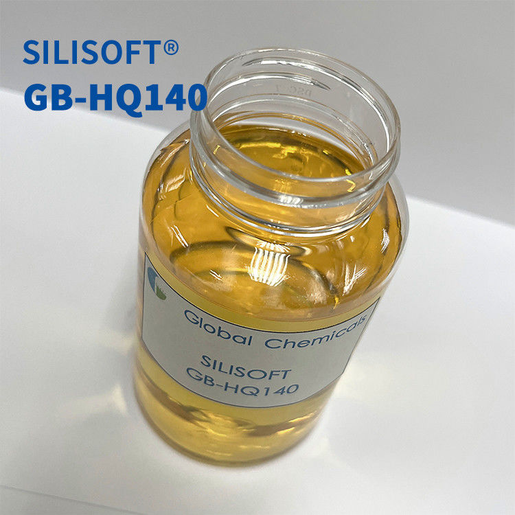 نرم کننده سیلیکون هیدروفیلیک کم زرد برای پارچه پنبه SILISOFT GB-HQ140 با صافی خوب و دستگیره نرم داخلی
