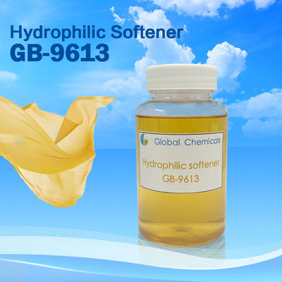 نرم کننده کتیونیک هیدروفیلیک با غلظت بالا و مایع زرد تیره GB-9613