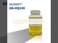 نرم کننده سیلیکون هیدروفیلیک کم زرد برای پارچه پنبه SILISOFT GB-HQ140 با صافی خوب و دستگیره نرم داخلی